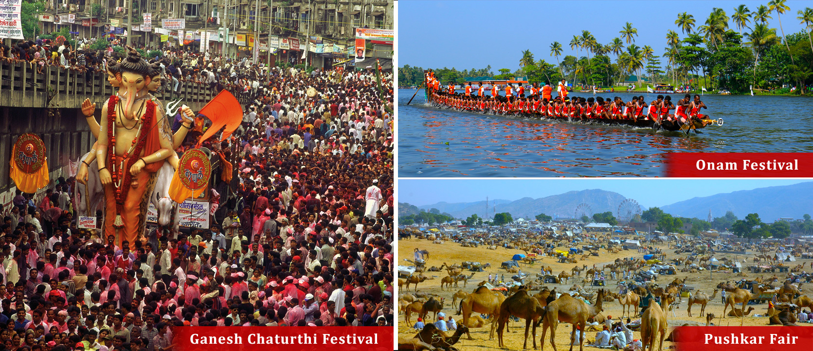 Pushkar Festival, Onam Festival, Ganesh Chaturthi Festival